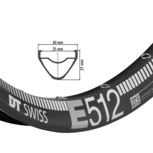 DT SWISS E512 Jante de vélo 27,5" (584-25 | VL | 65mm | 28 trous)